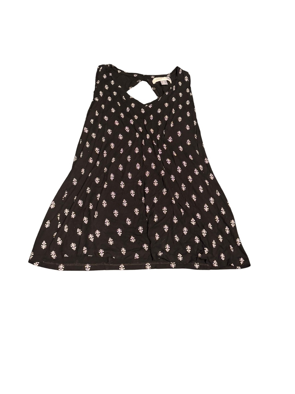 Old Navy Black Floral Keyhole Maternity Tank Top